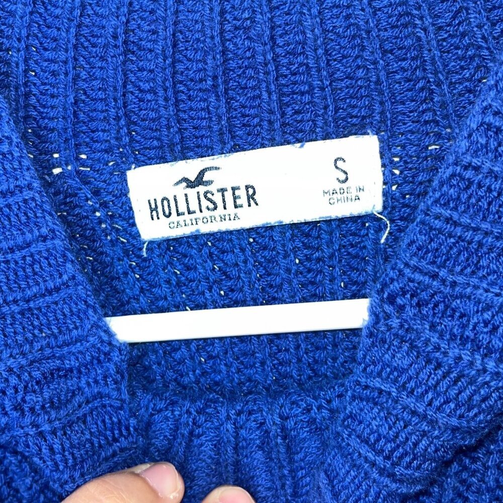 Hollister Womens Blue Knitted Cropped Sweater Size S - Picture 4 of 8